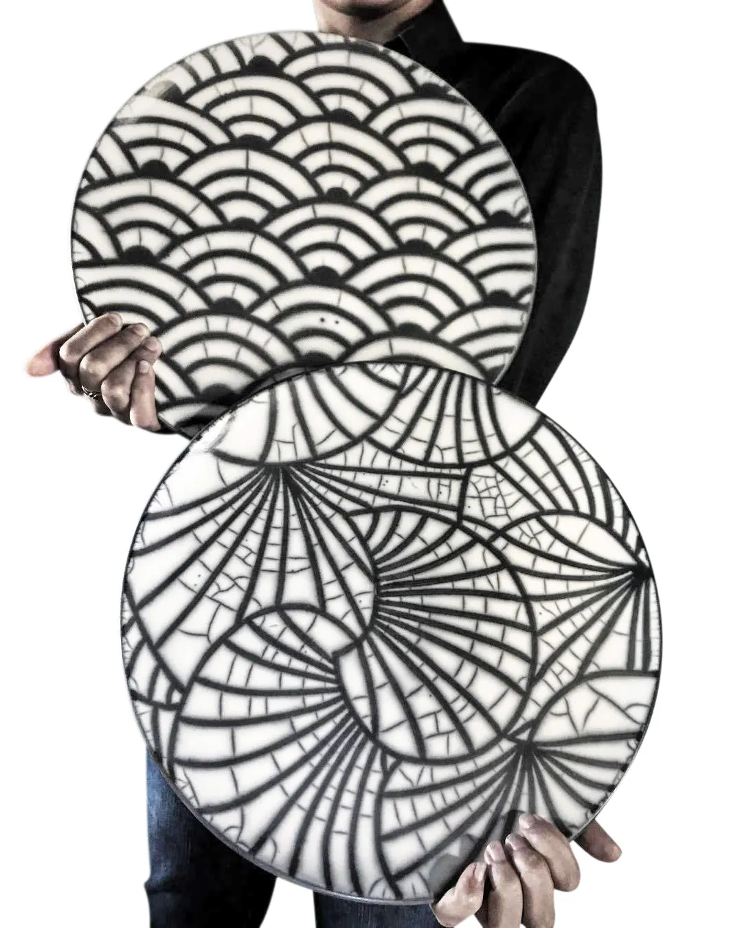 Naked Raku Plate - Waves