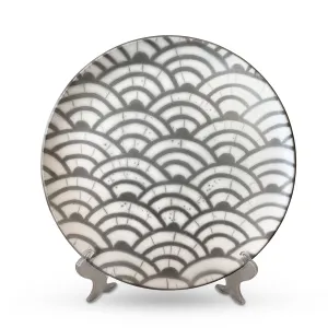 Naked Raku Plate - Waves