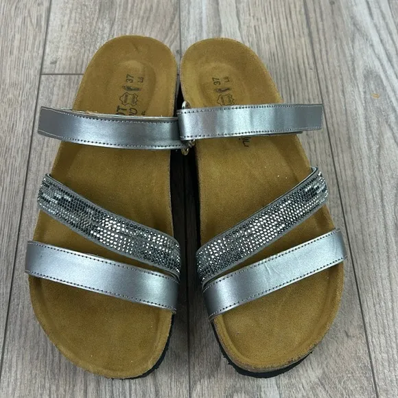 New nwot Naot Columbus Gray Slide Sandals 37 6