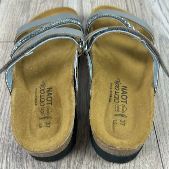 New nwot Naot Columbus Gray Slide Sandals 37 6