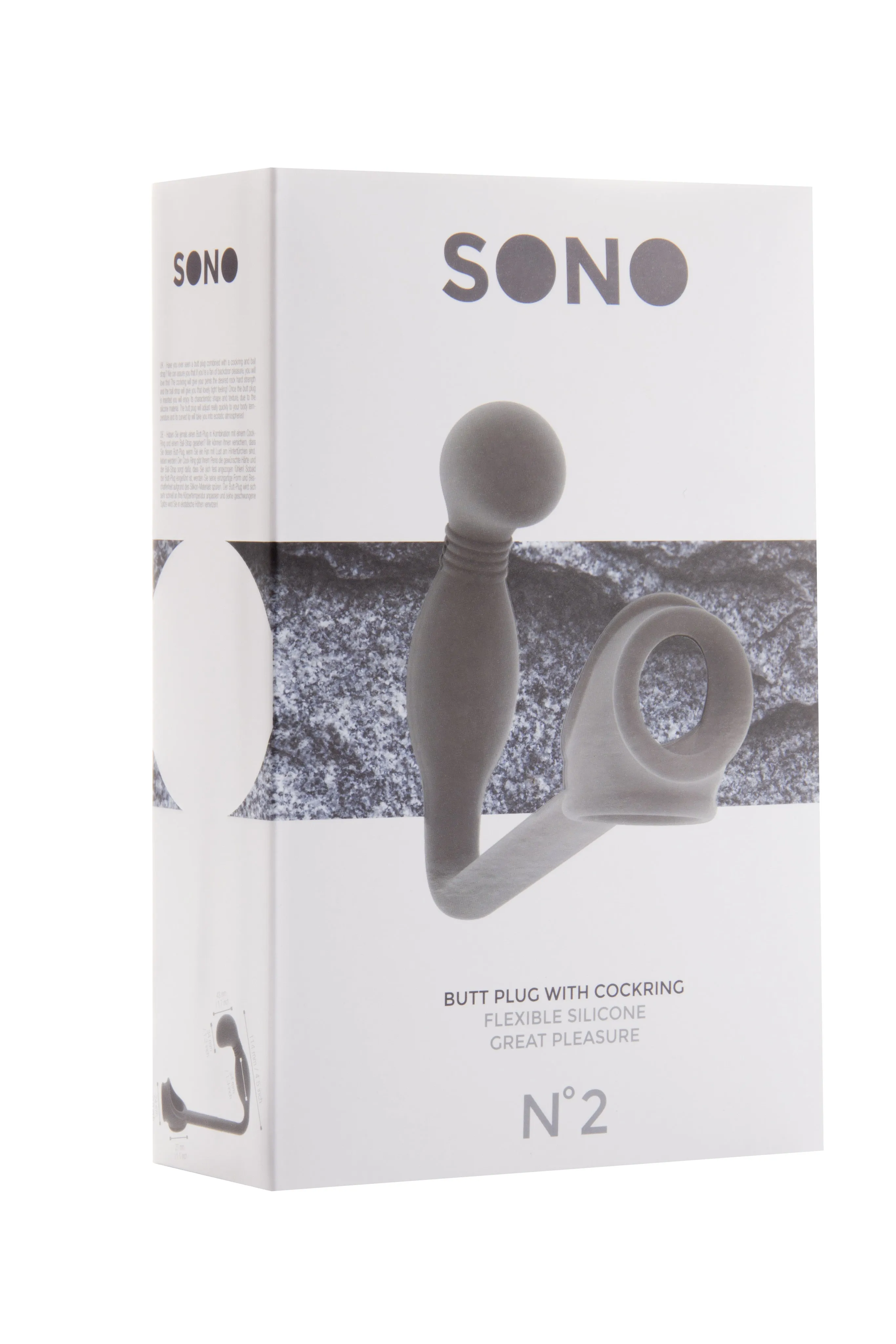 no.2 Butt Plug With  Ring - Grey