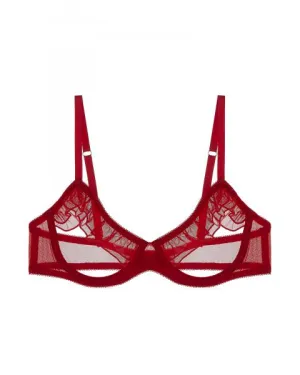 Odette Open Cup Bra - Scarlet -