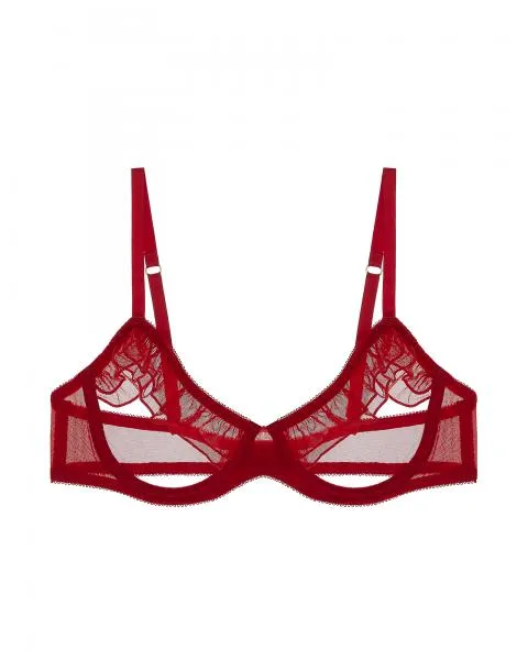 Odette Open Cup Bra - Scarlet -
