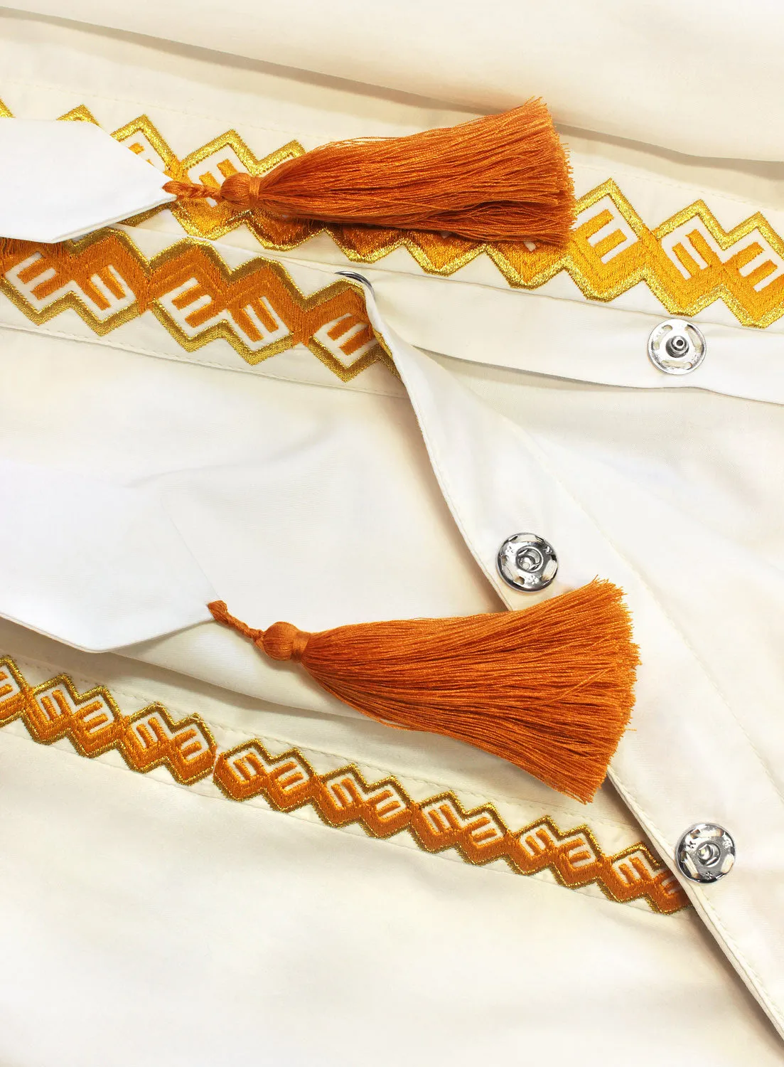 Off-white cotton Kaftan with embroidery