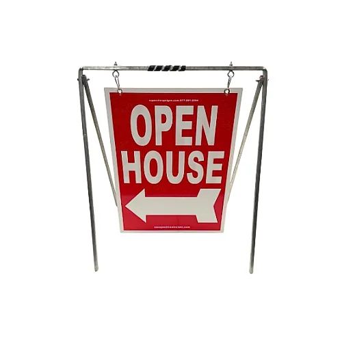 Open House Sign Metal A-Frame Kit - 5 Pack - Swinger - Red