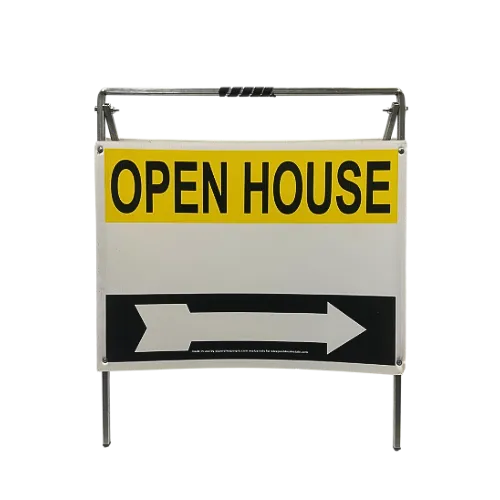 Open House Sign Metal A-Frame Kit - 5 Pack - Yellow/Black/White