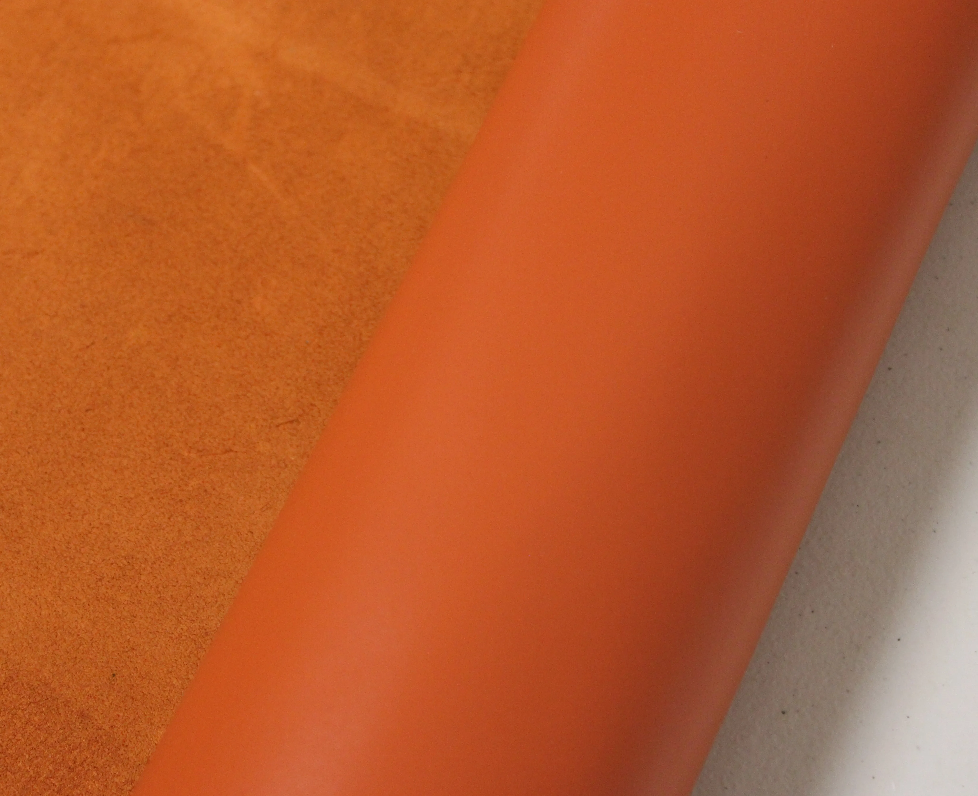 ORANGE LEATHER Genuine Cowhide Leather Slightly Firm / 3 oz - 3.5 oz (1.2 to 1.4mm)
