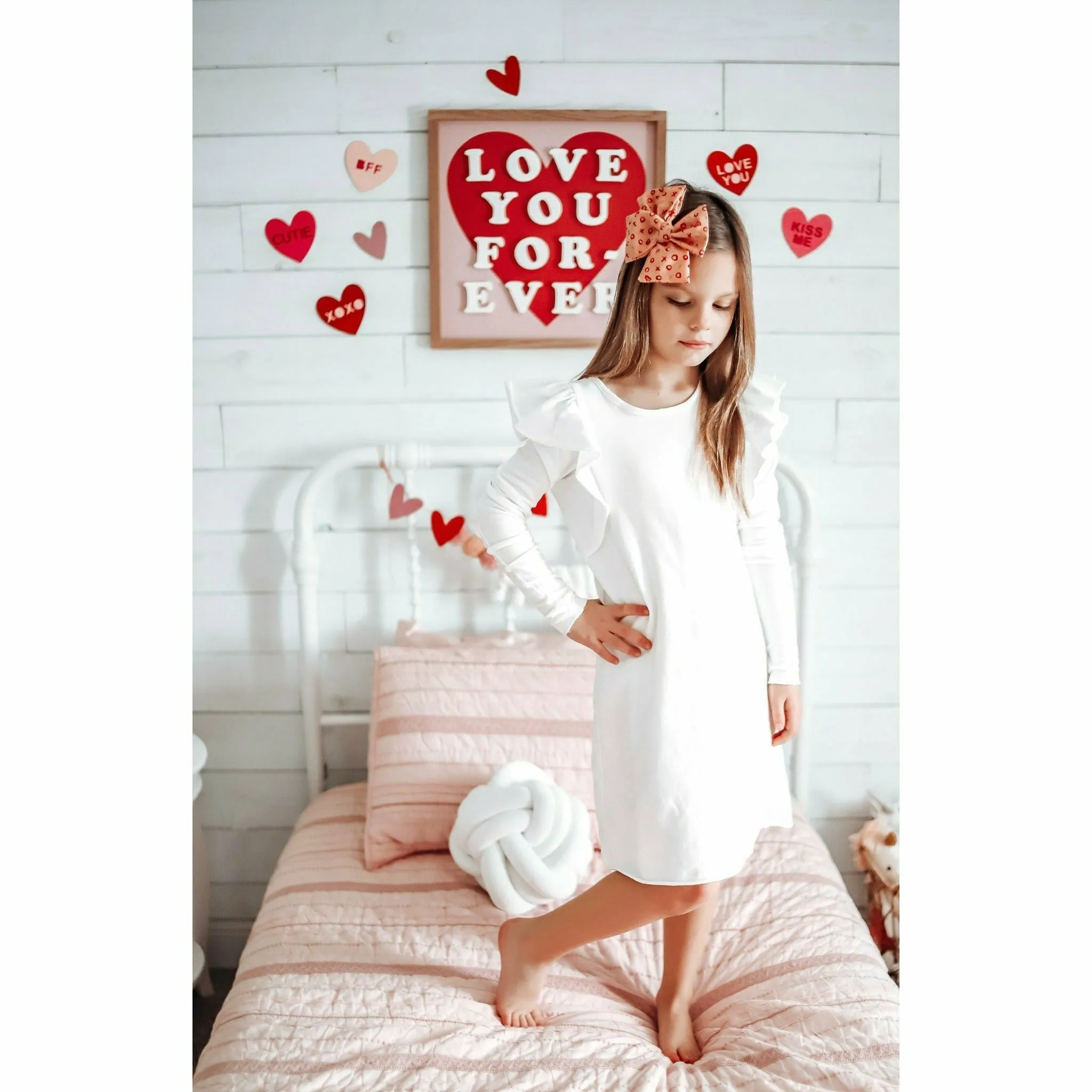 Organic Valentina Dress Long Sleeves Cream