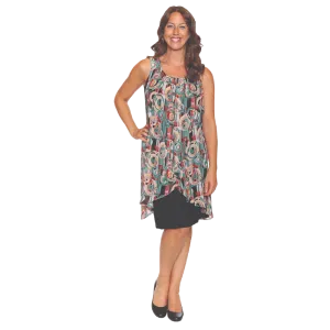 Papa Fashions Dress - Green Overlay