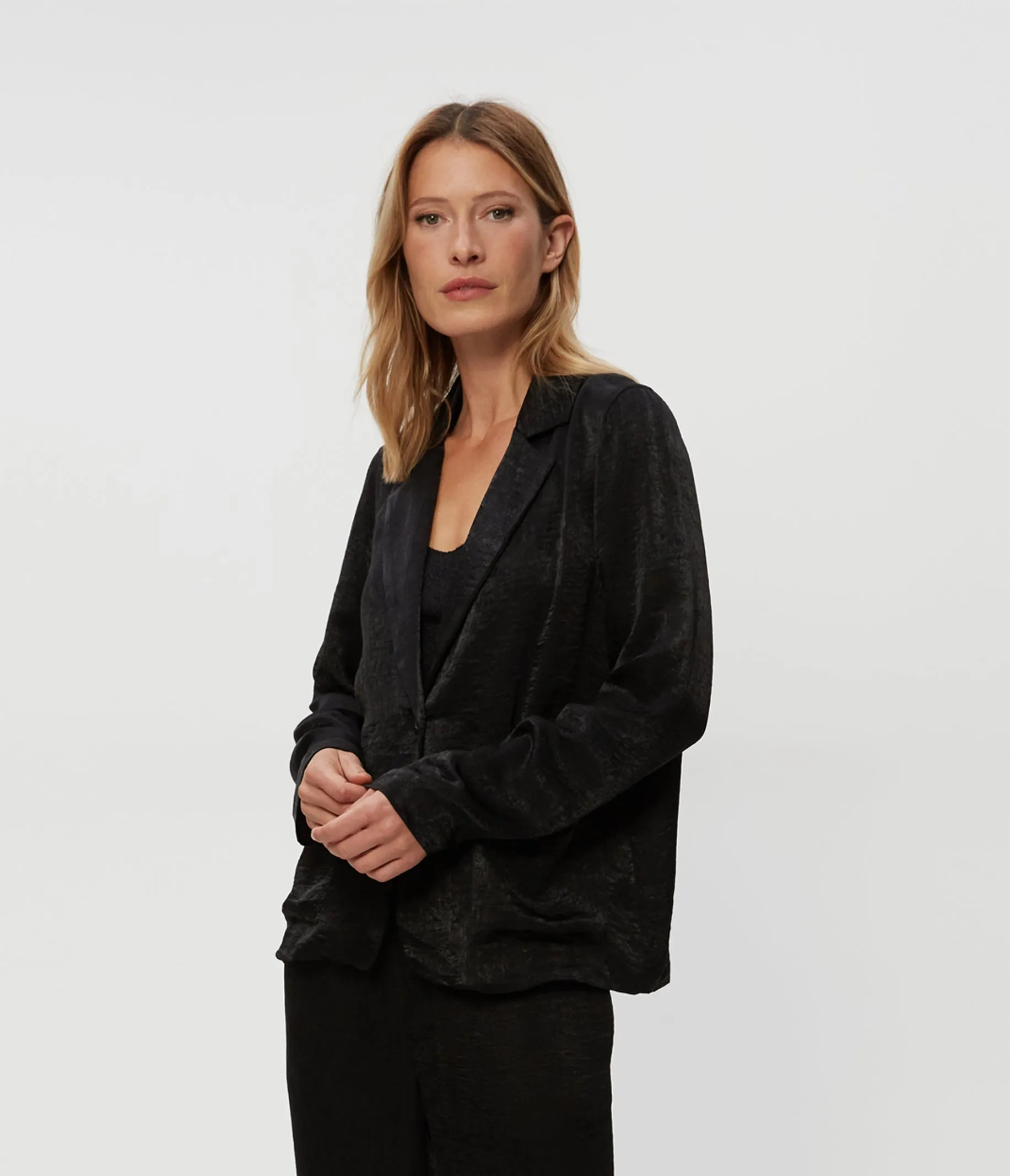 Paula Hammered Satin Blazer