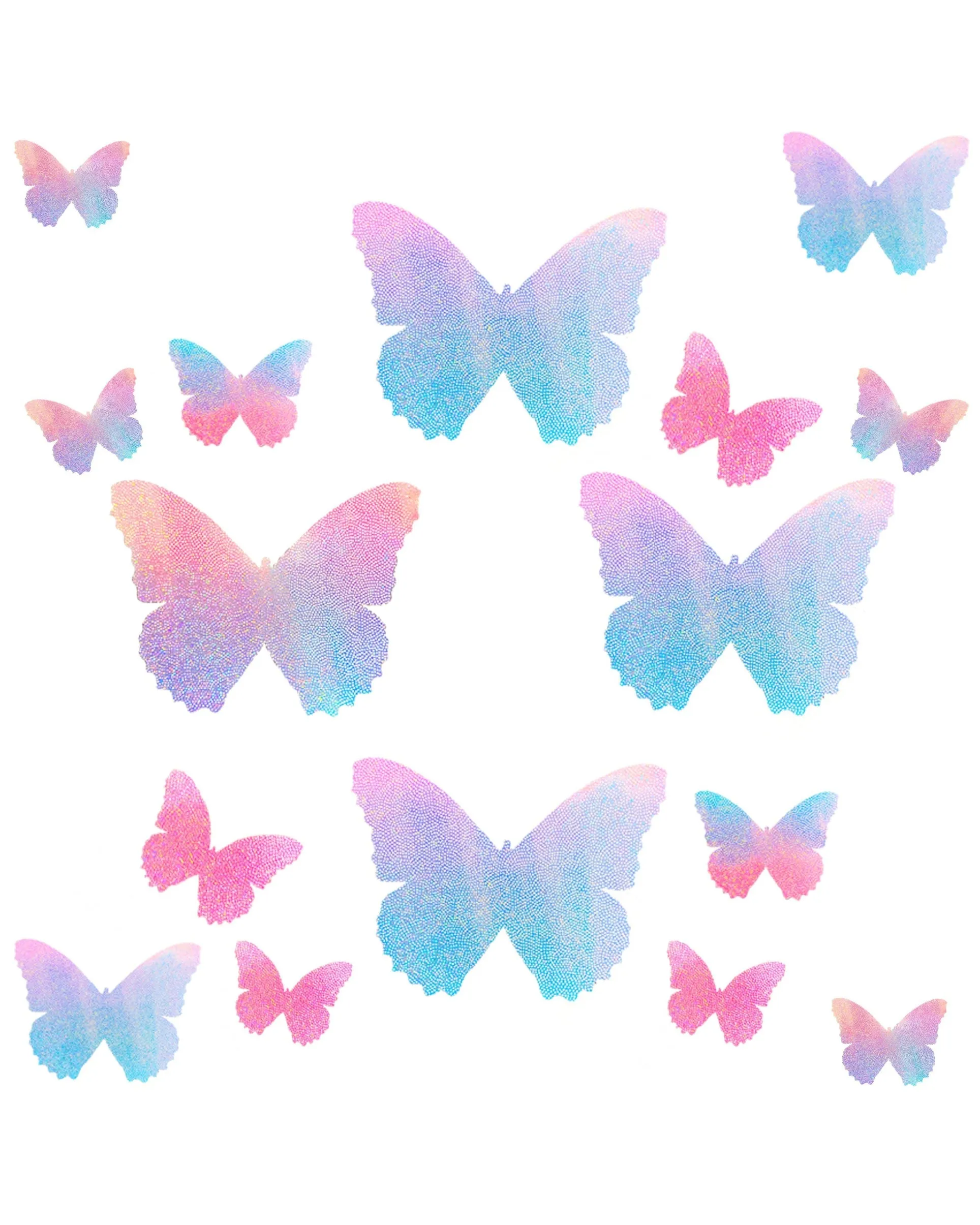 Pink/Blue Holo Butterfly Nipple Sticker Top