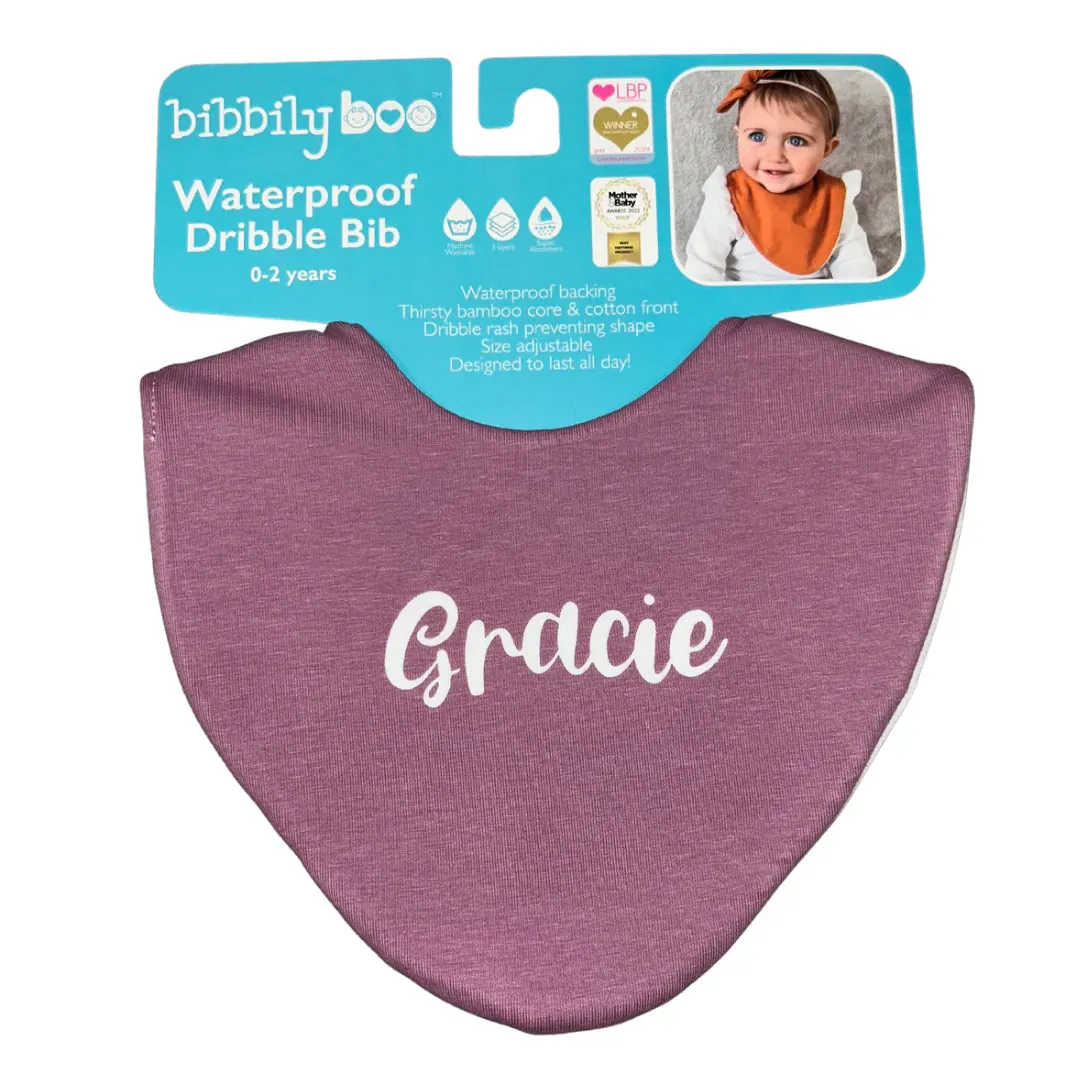 Plum Waterproof Dribble Bib
