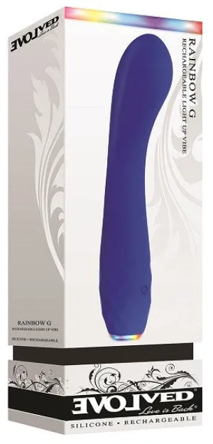 Rainbow G Rechargable Light Up Vibe - Blue