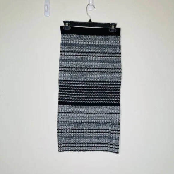 Ramy‎ Brook Womens Size S Pencil Skirt Wool Cotton Knit Striped Stretchy Elastic
