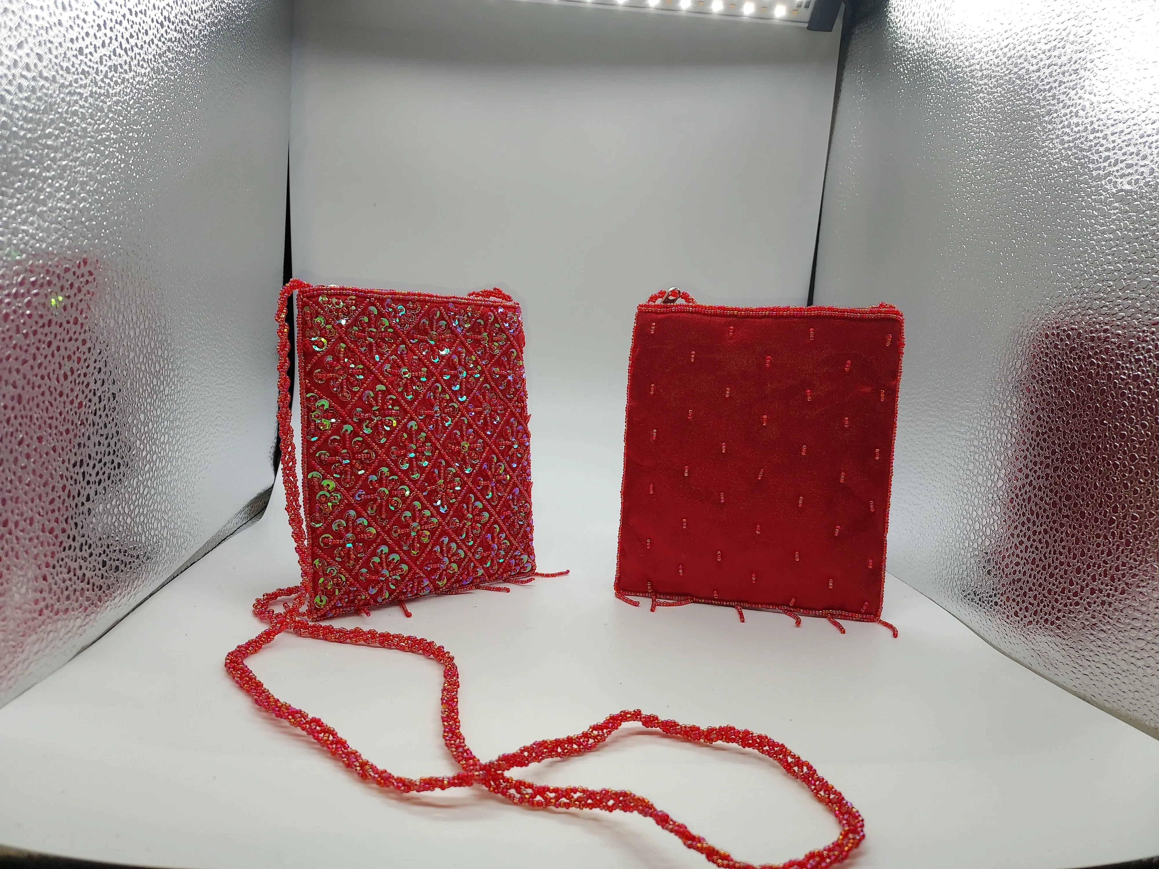 Red Beaded Bag For Women