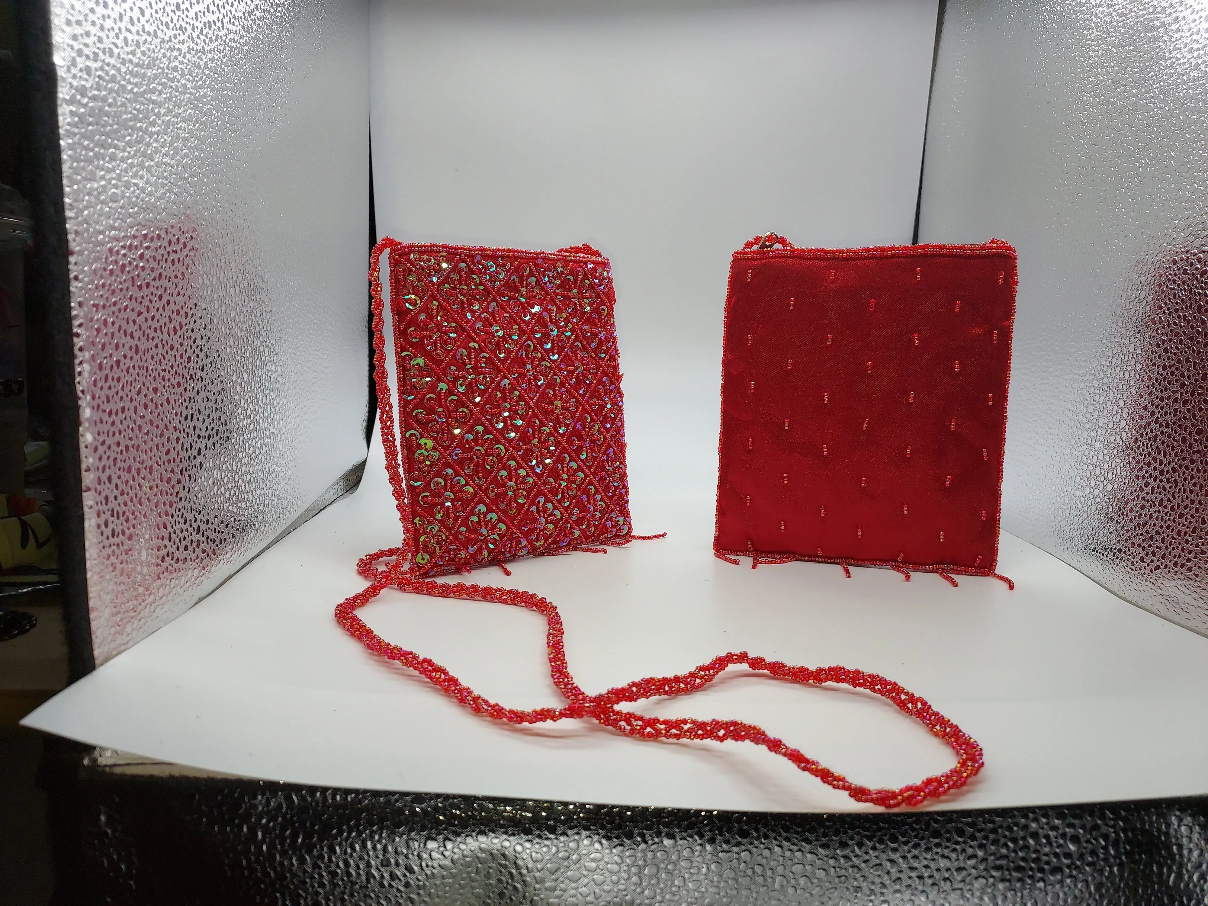 Red Beaded Bag For Women