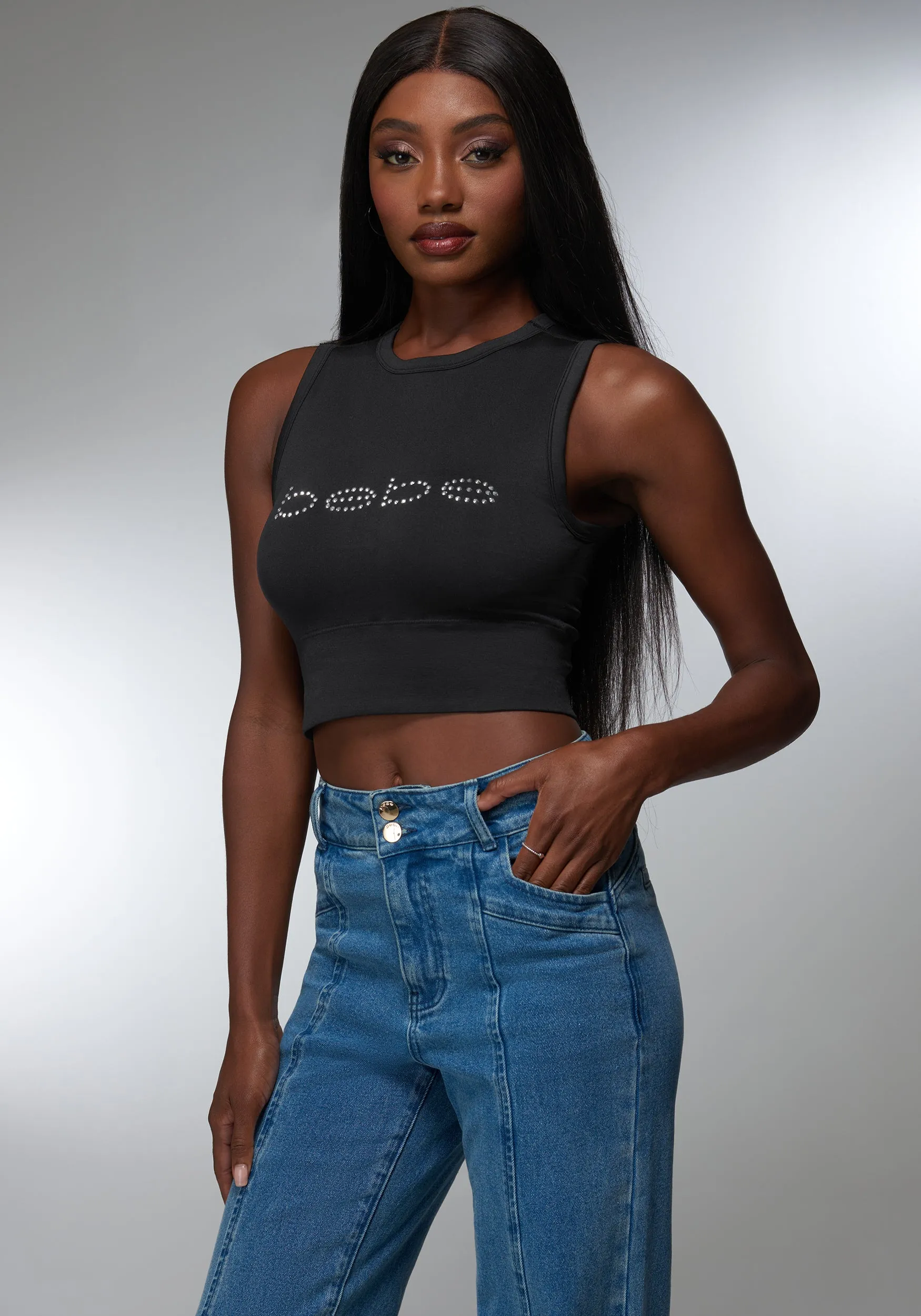 Rhinestone Logo Demi Cup Tank