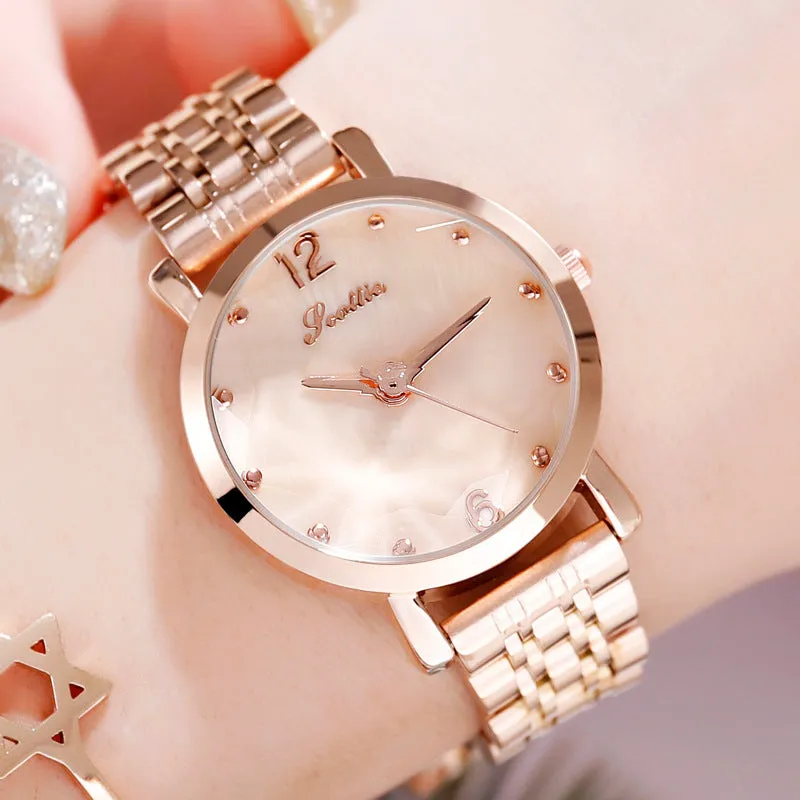 Rhombus-shaped Mirror Stainless Steel Women's Watch
