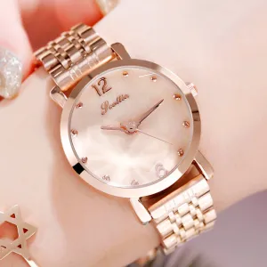 Rhombus-shaped Mirror Stainless Steel Women's Watch