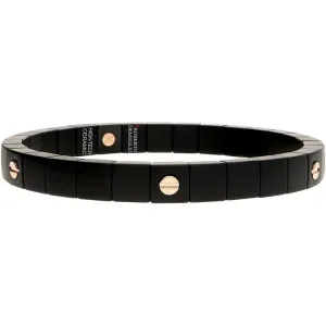 Roberto Demeglio Black Stretch Bracelet with Gold Stations