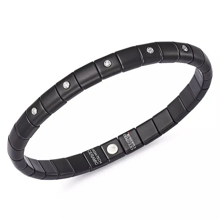 Roberto Demeglio Matte Black Stretch Diamond Bracelet