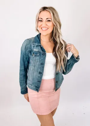 Rose Denim Mini Skirt