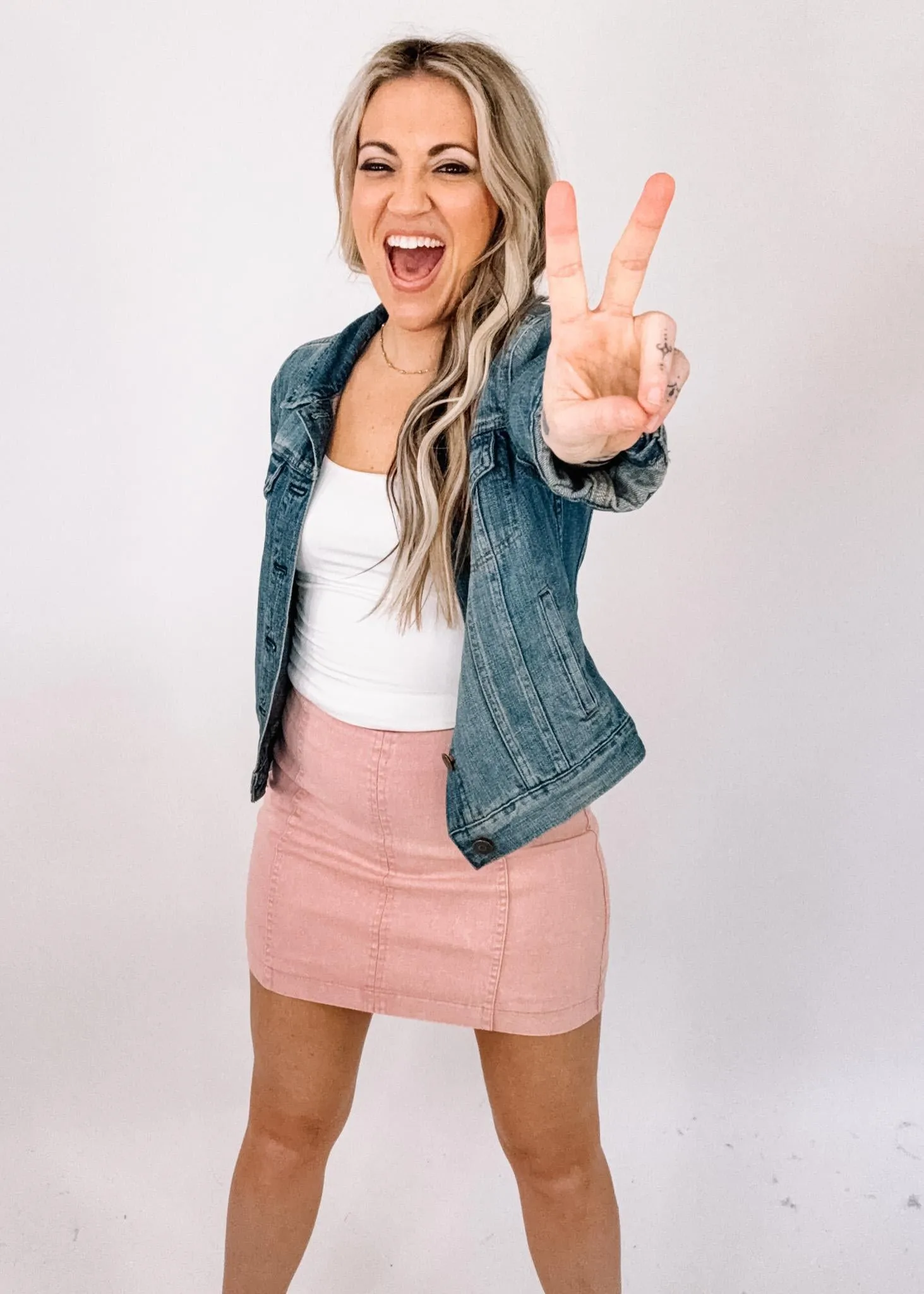 Rose Denim Mini Skirt