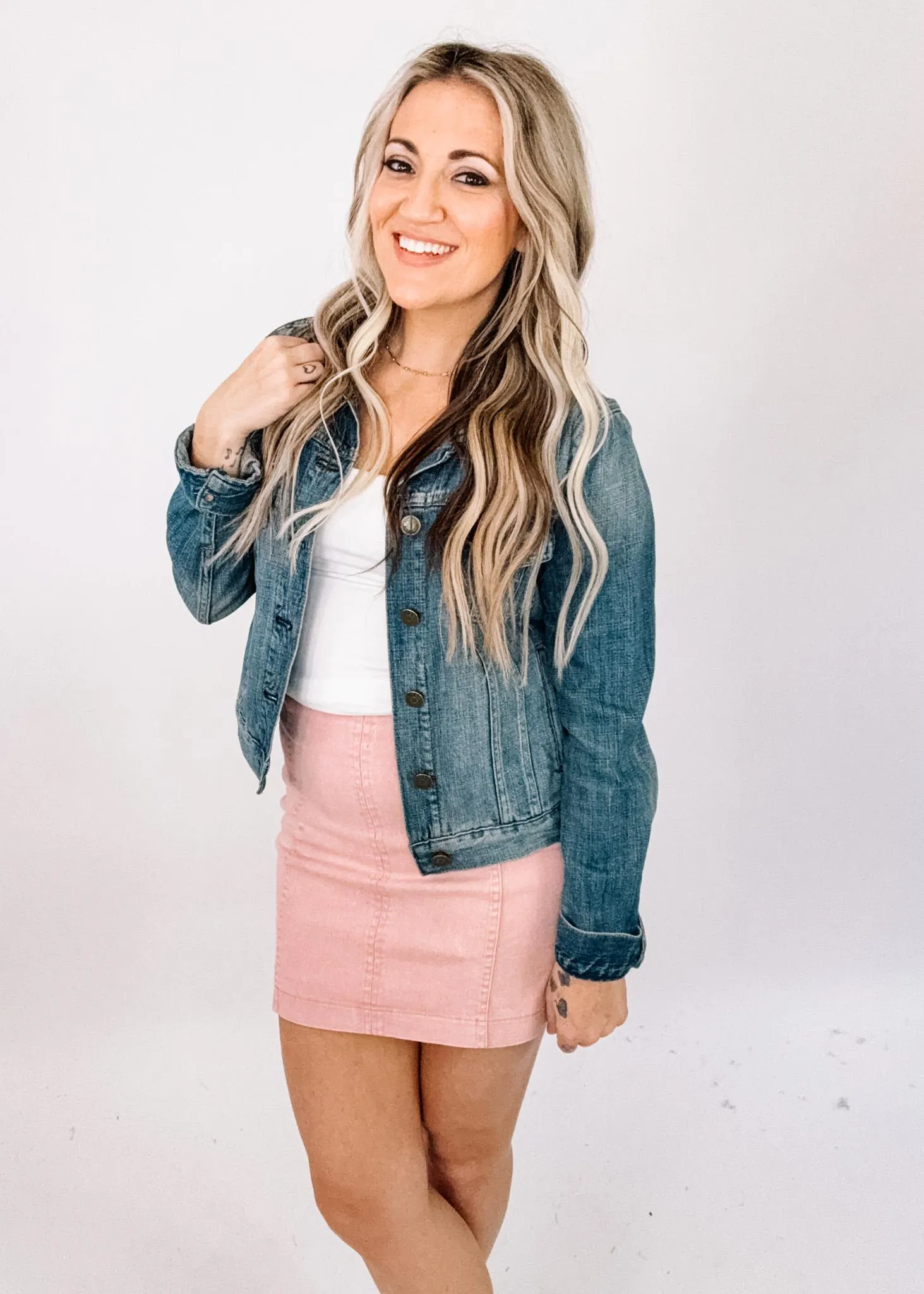 Rose Denim Mini Skirt