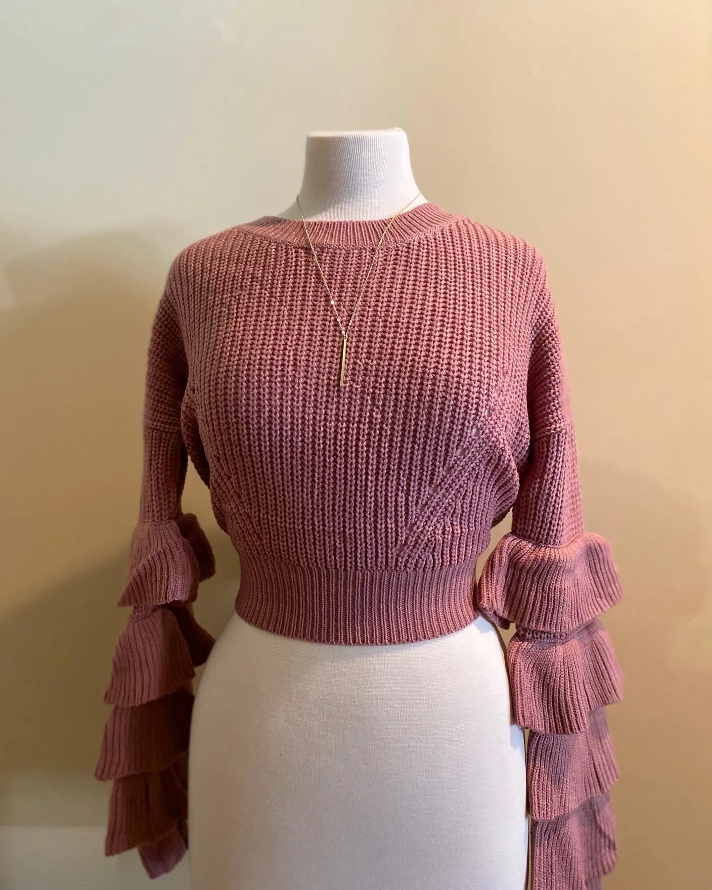 Ruffle Sleeve Sweater