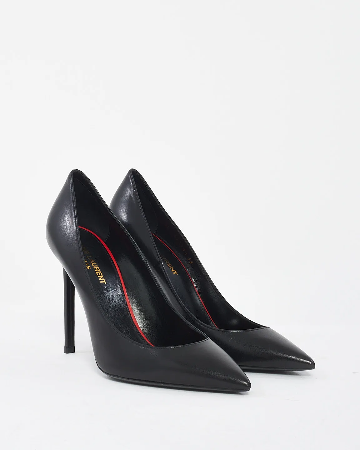 Saint Laurent Black Leather Anja Pumps -39