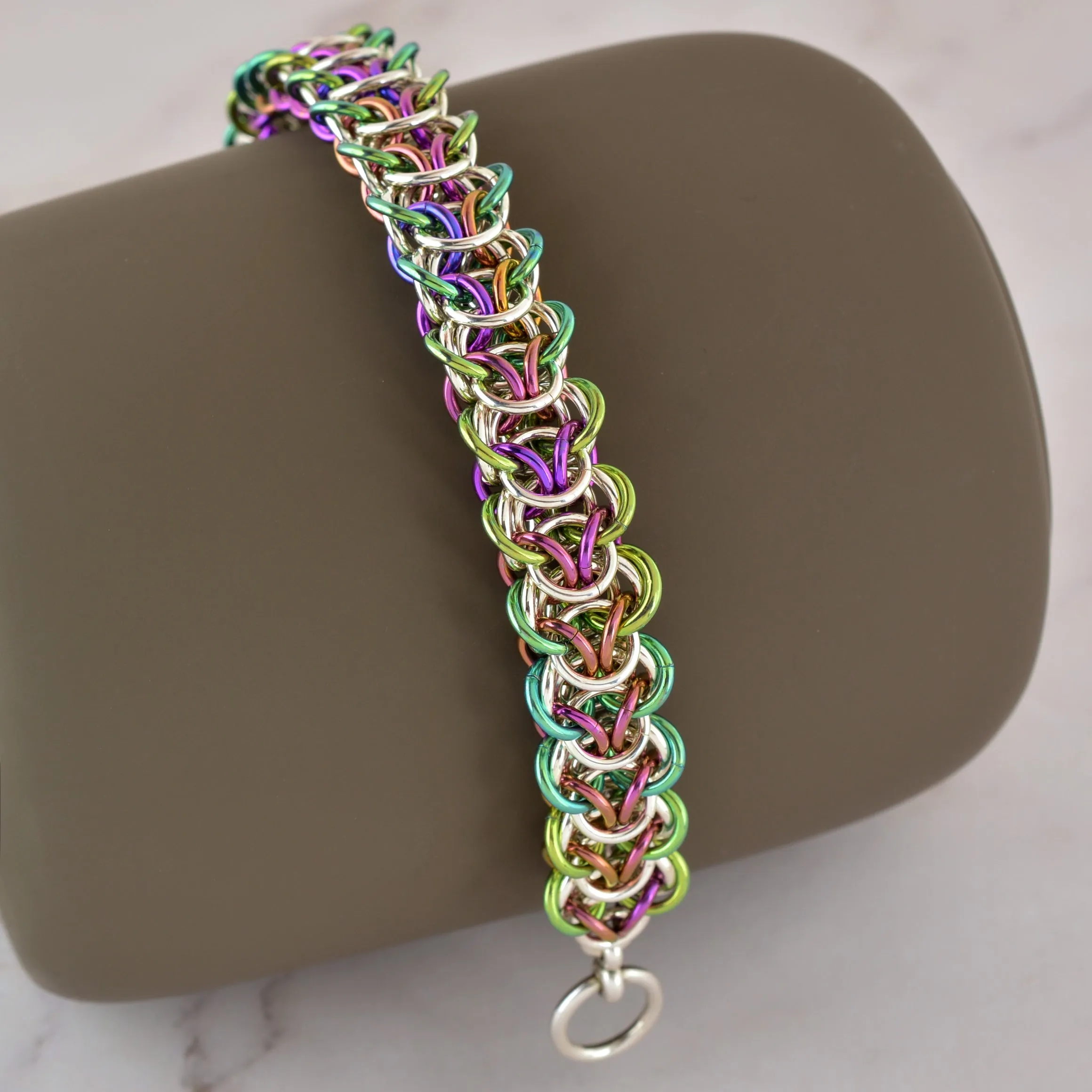 SALE: Spring Elfweave Niobium & Sterling Bracelet - MEDIUM - Approx 7.25"