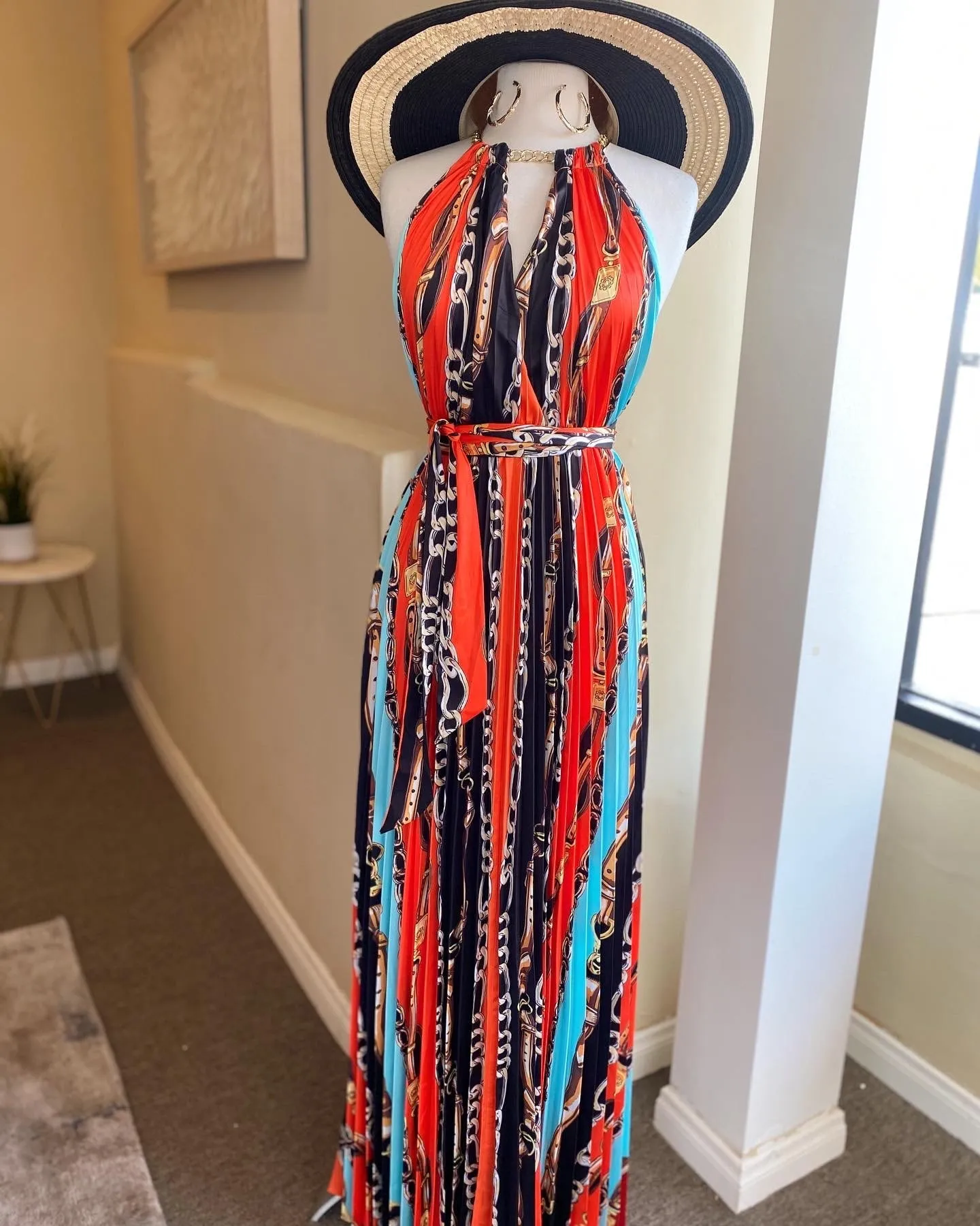 Satin Pleated Long Dress FINAL SALE