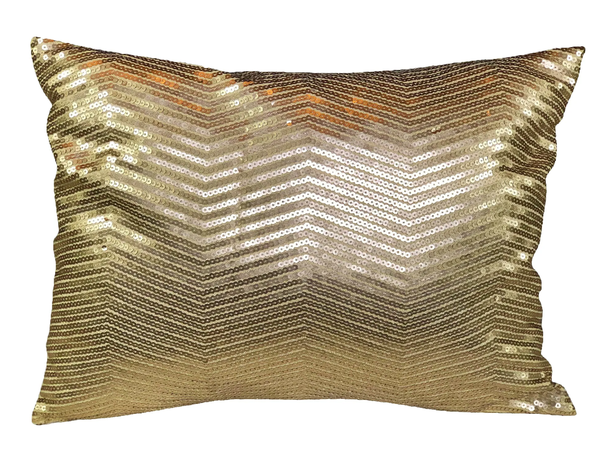 SEQUIN PILLOW - GOLD CHEVRON
