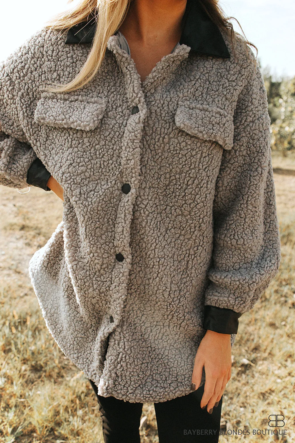 Sherpa Coat Jacket-Gray