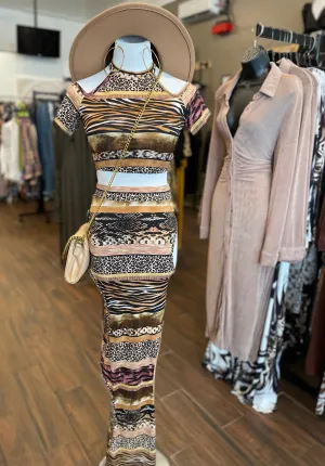 Short Sleeve Cut Out Crop Set FINAL SALE