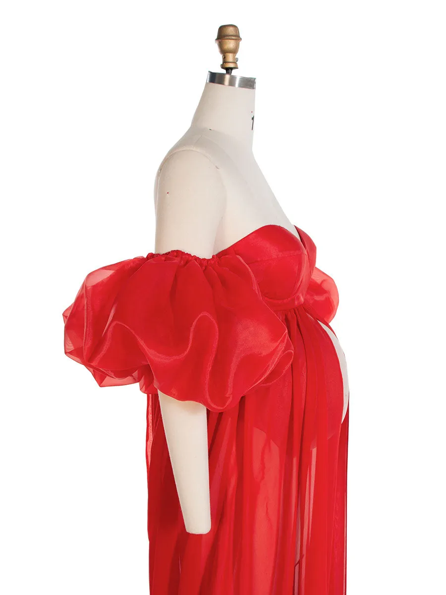 Soft Chiffon Baby Bump Pregnancy Dress for Photoshoot Maternity Baby Shower Dress YW240202