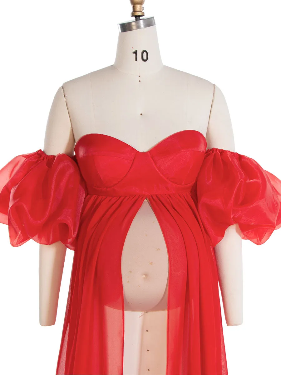 Soft Chiffon Baby Bump Pregnancy Dress for Photoshoot Maternity Baby Shower Dress YW240202