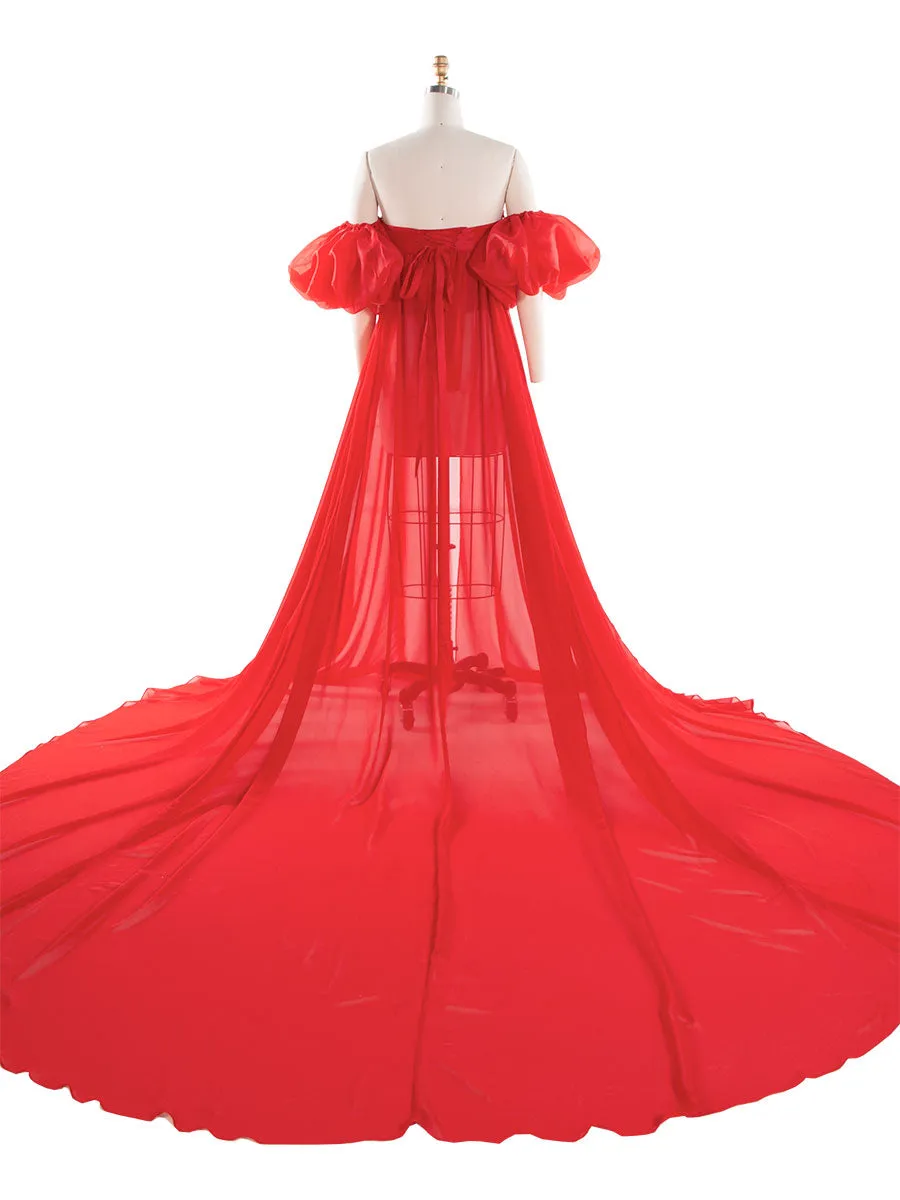Soft Chiffon Baby Bump Pregnancy Dress for Photoshoot Maternity Baby Shower Dress YW240202