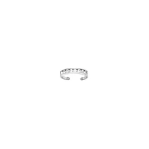 Solid 14kt White Gold Cubic Zirconia Toe Ring