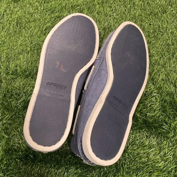 Sperry Top Sider‎ Vineyard Vines Blue Fabric Boat Shoes Size 12M 61510 NWOT