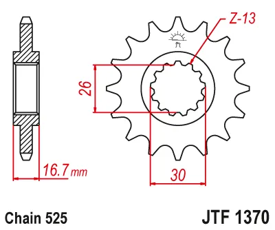 Sprockets Front (1370 - 15T) - JT Rubber