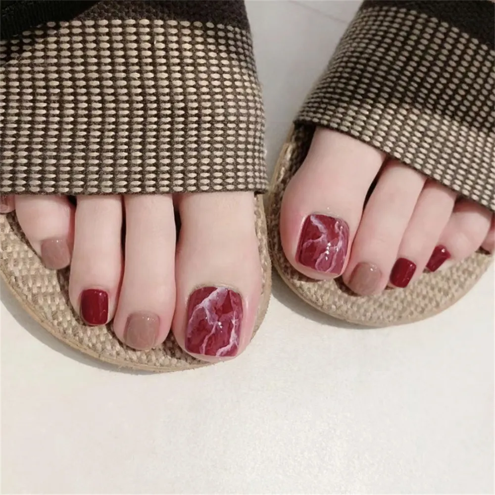 Square Toe Red Marbles