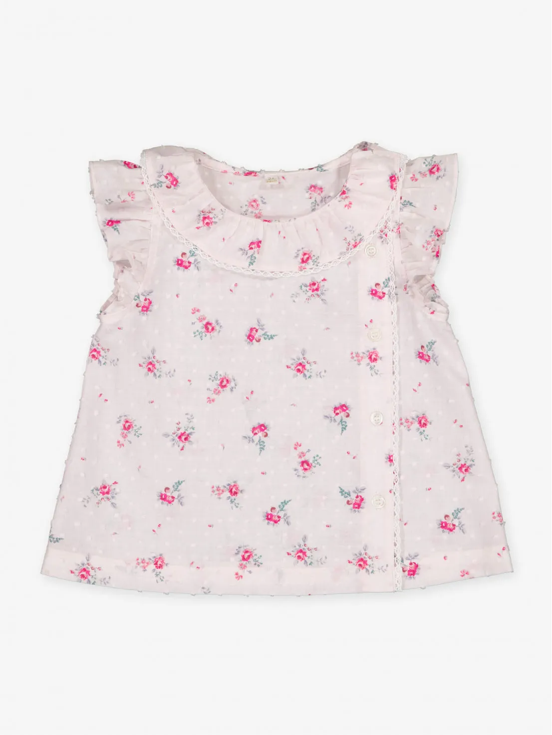 SUZETTE BABY PINK FLOWERS BLOUSE