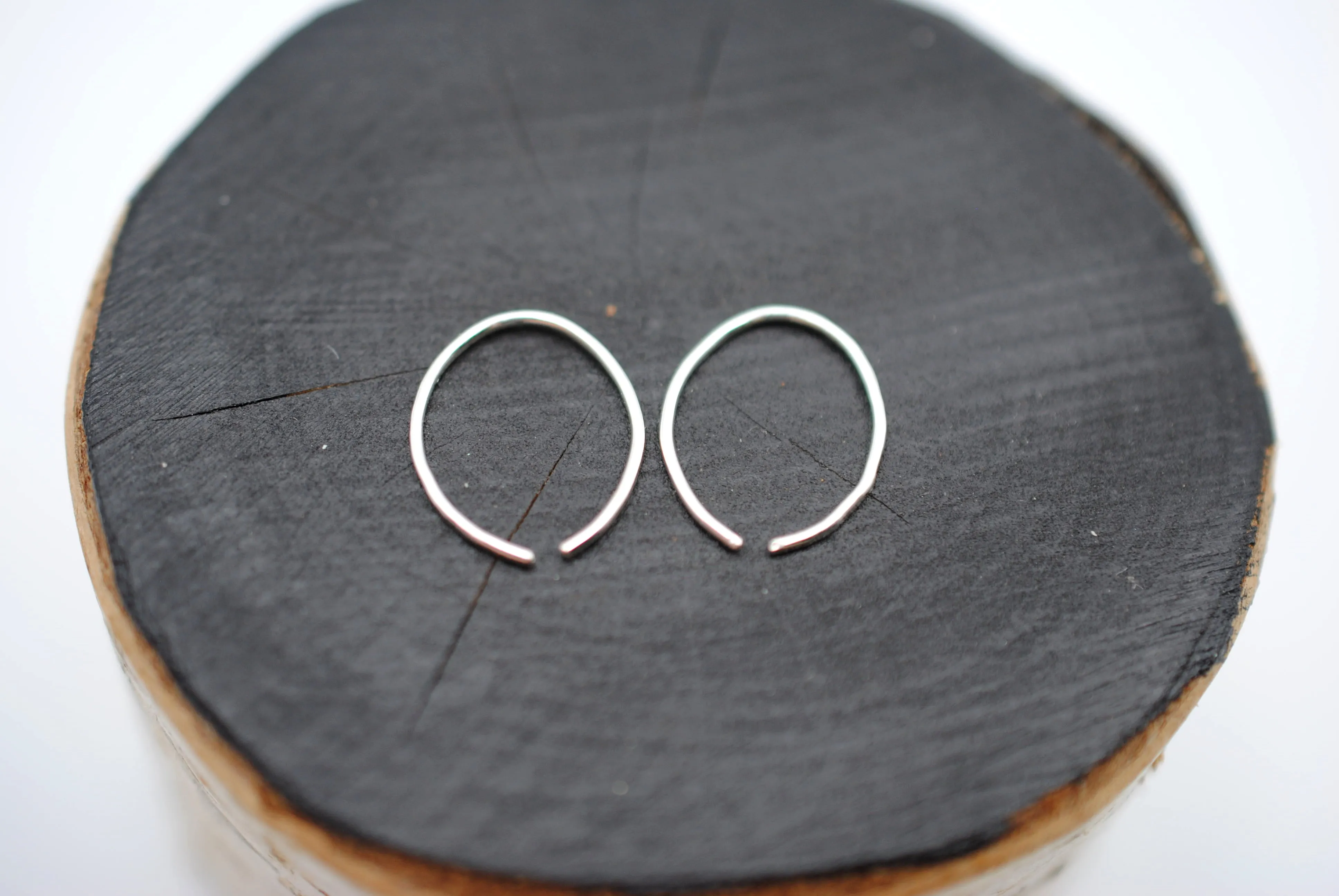 Tiny Silver Open Hoop Earrings