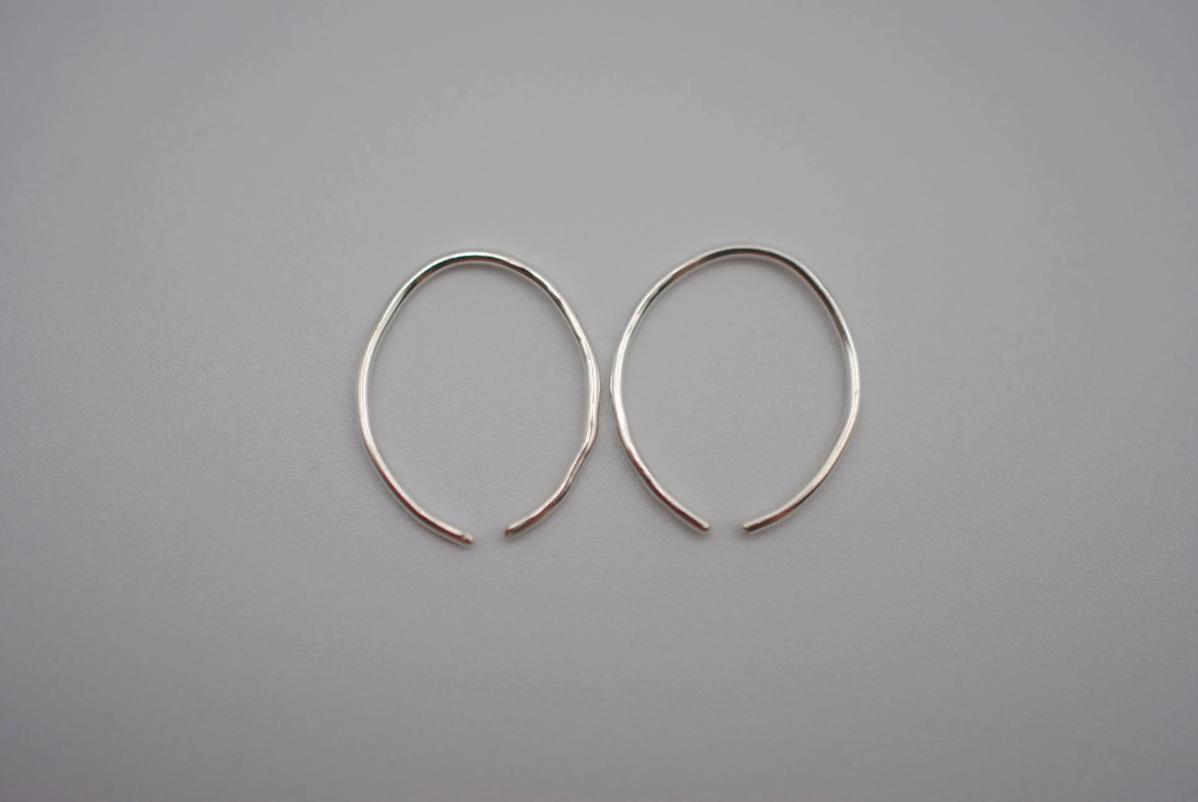 Tiny Silver Open Hoop Earrings