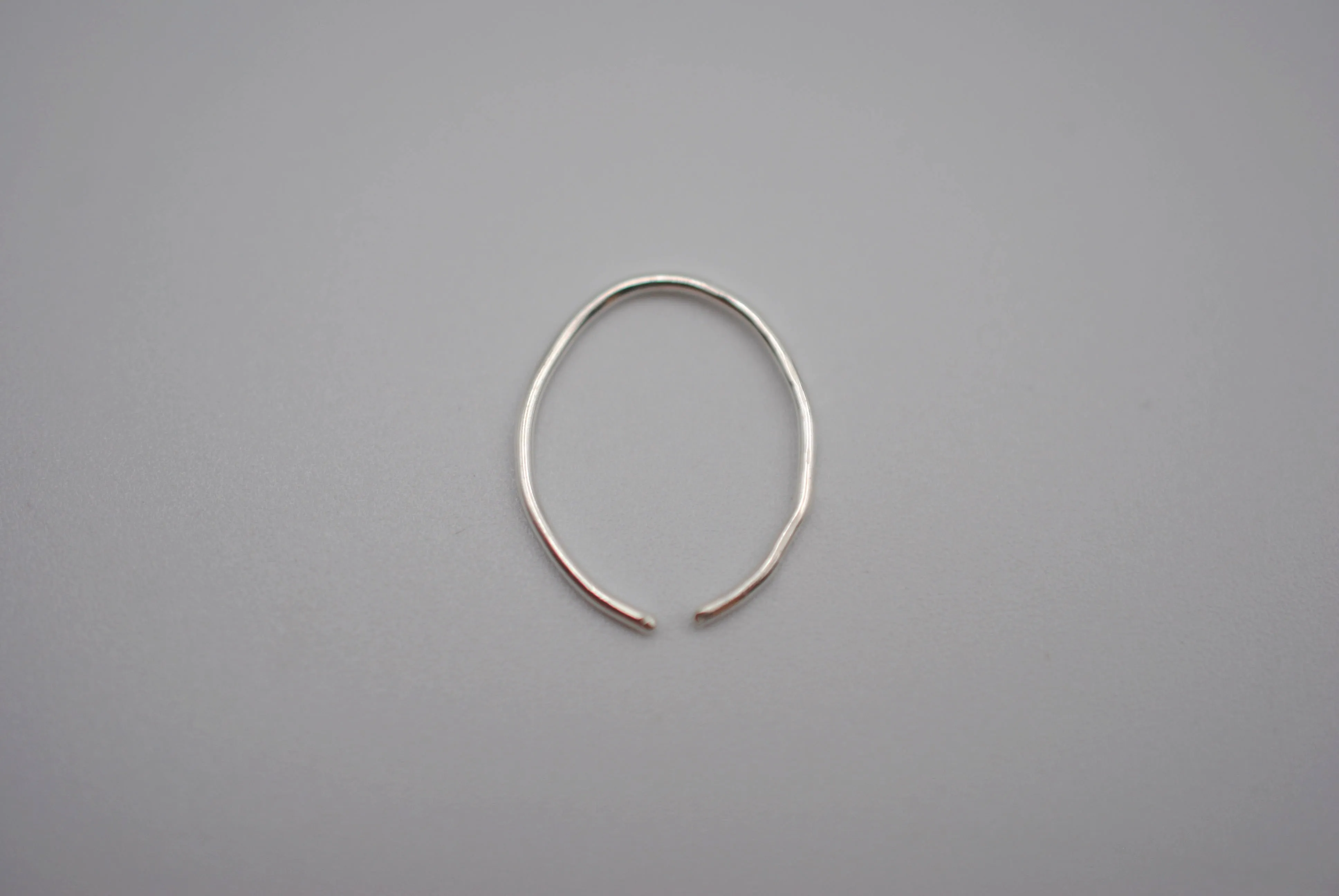 Tiny Silver Open Hoop Earrings