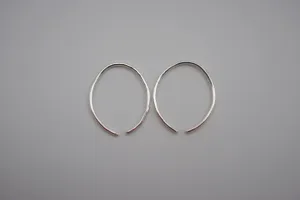Tiny Silver Open Hoop Earrings