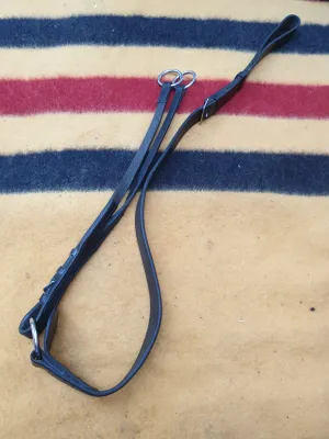 Used full size black leather running Martingale FREE POSTAGE☆