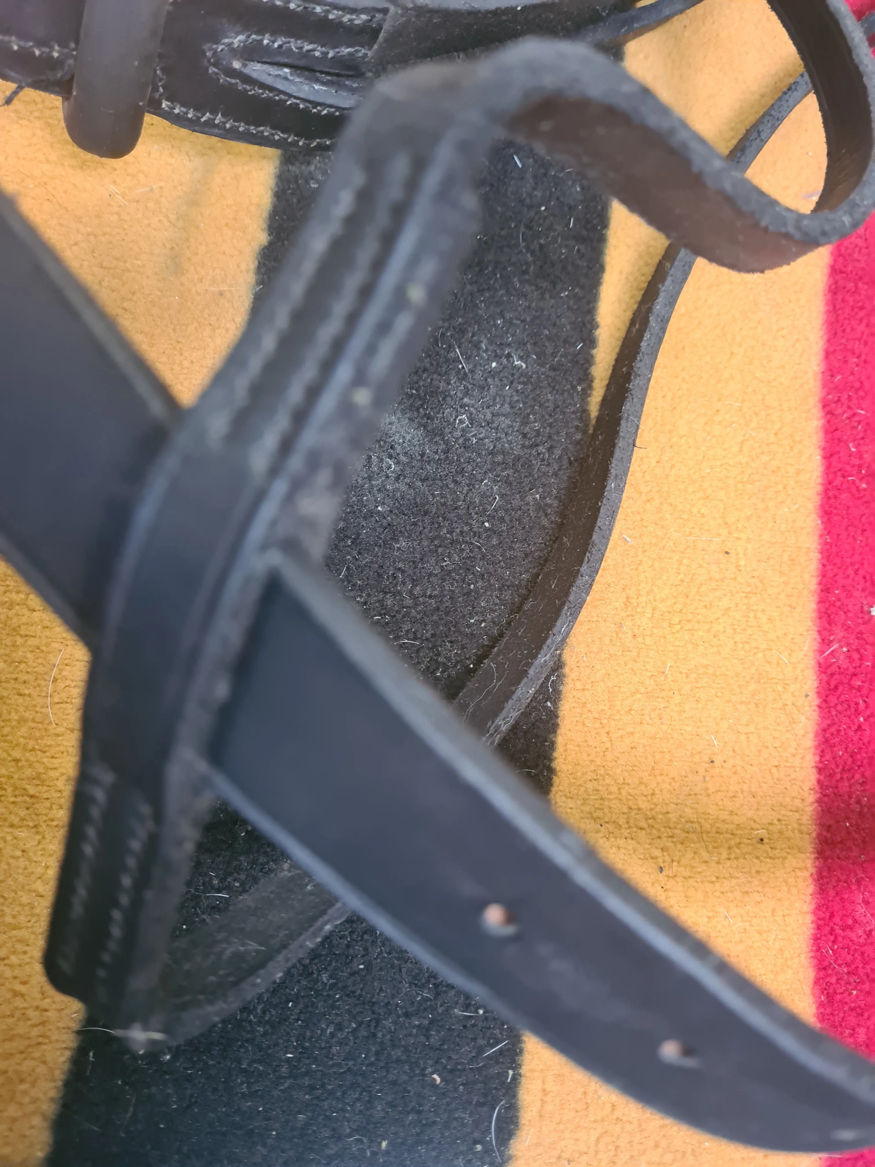 Used full size black leather runninv martingale FREE POSTAGE☆