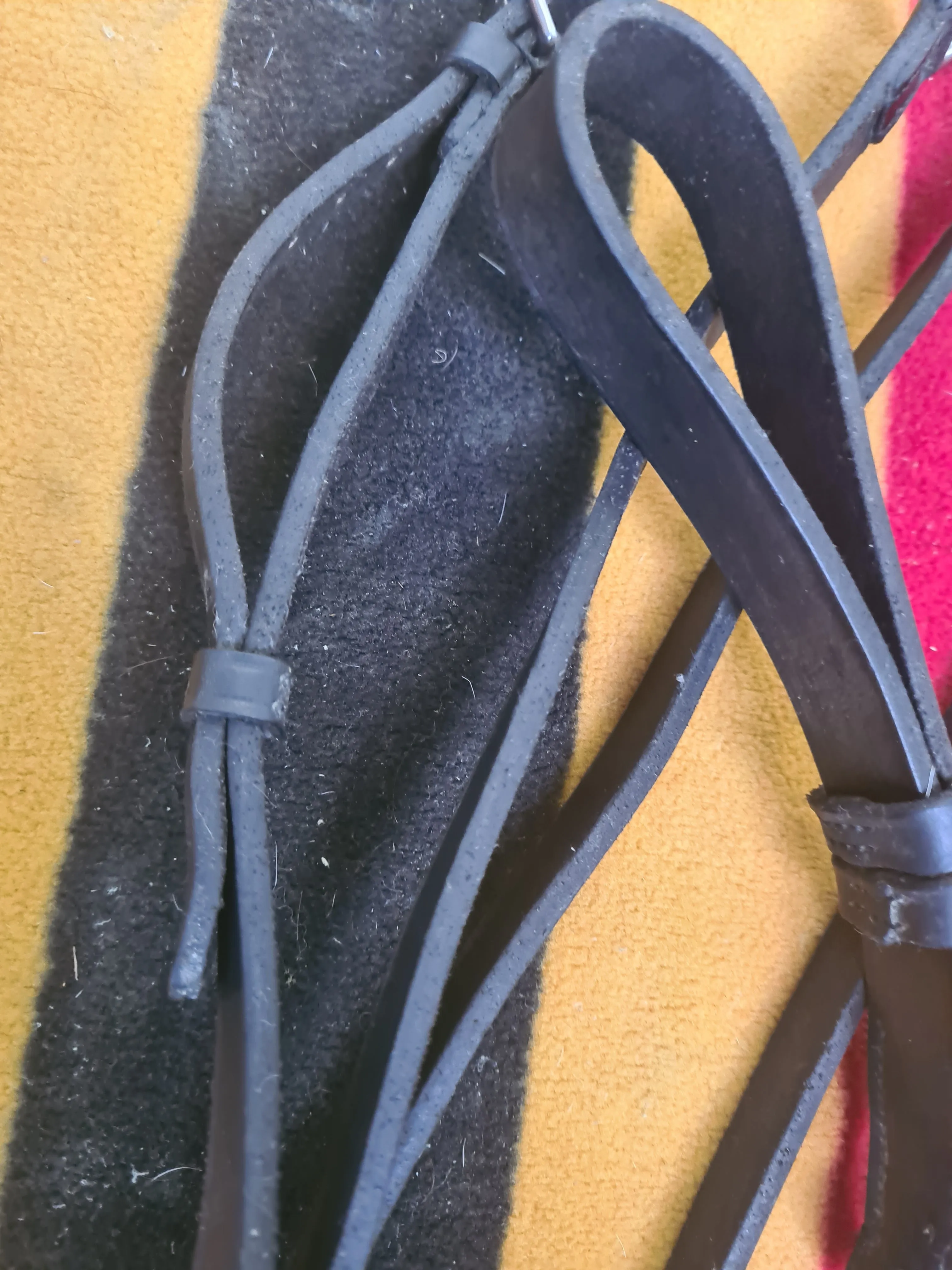 Used full size black leather runninv martingale FREE POSTAGE☆